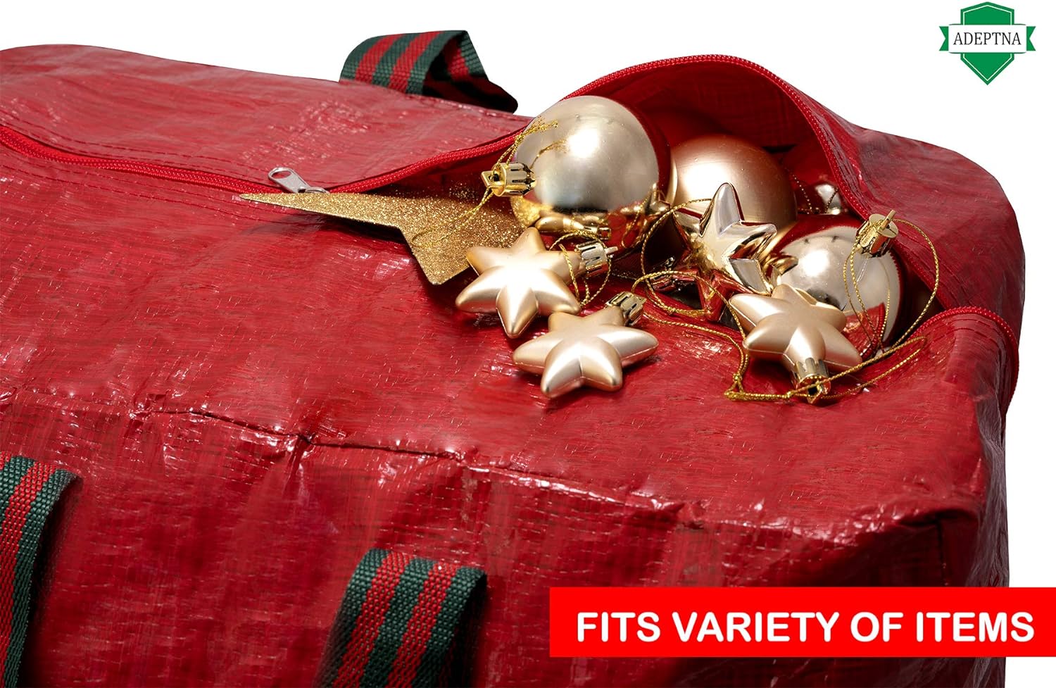 ADEPTNA Set of 2 Premium Christmas Decorations Storage Bags Red