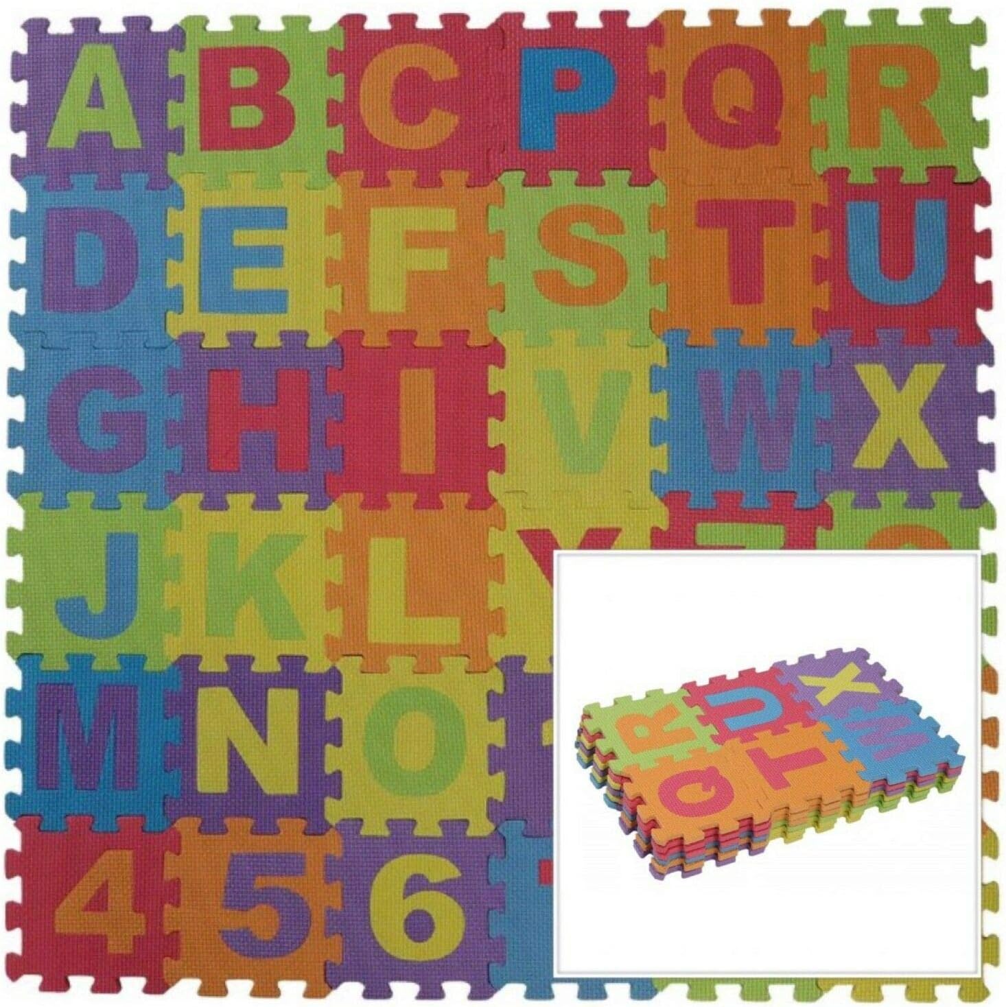 MULTI-COLOURED SOFT EVA FOAM JIGSAW PLAY MAT  36 PCS