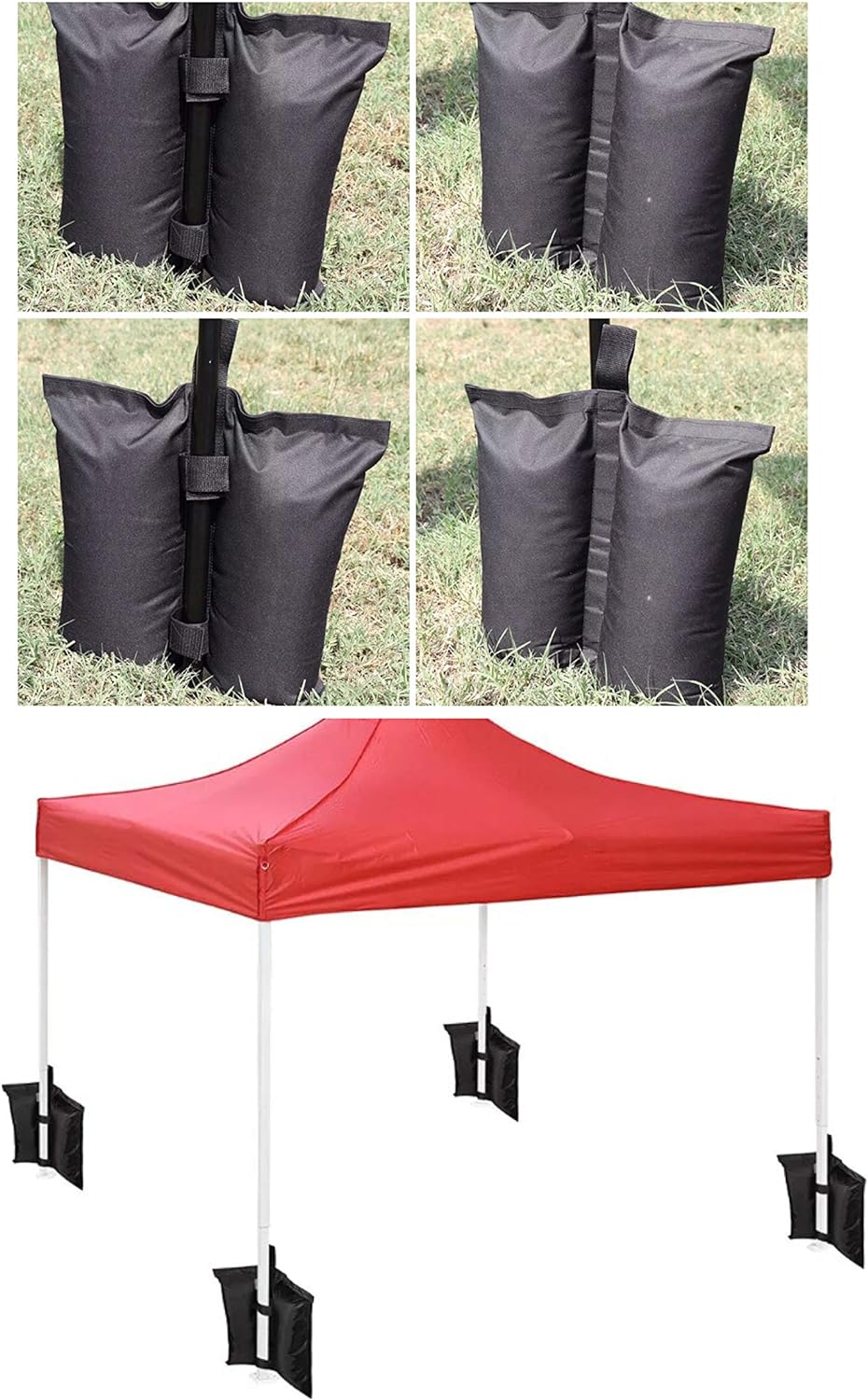 Heavy duty Set of 4 Gazebo Foot Leg Pole Large Sandbag Weight for Marquee Market Stall tents and Sun Shade Sand Bag