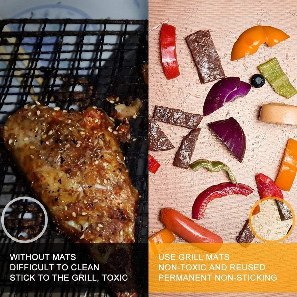 ADEPTNA Pack of 4 Heavy Duty Universal Teflon Oven Cooker Liner BBQ Grill Non Stick Lining Reusable