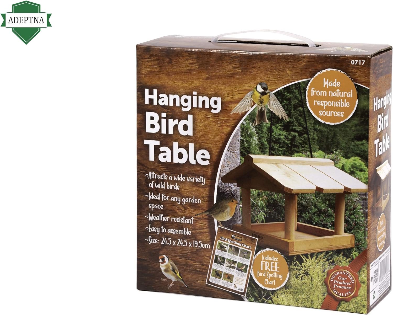 Novelty Garden Wooden Tree Hanging Birds Feeder Table Seed Feeding Station