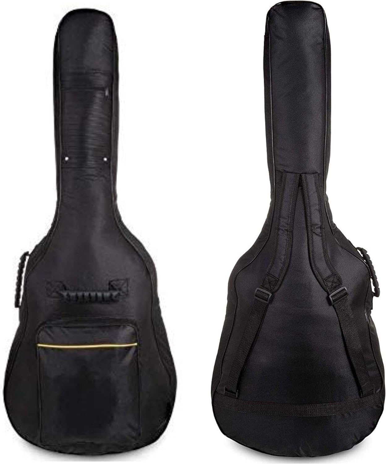 Heavy Duty Full Size Padded Protective Waterproof Classical Acoustic Guitar Back Bag Carry Case-Fully Waterproof Cover, Foam Padding- Black