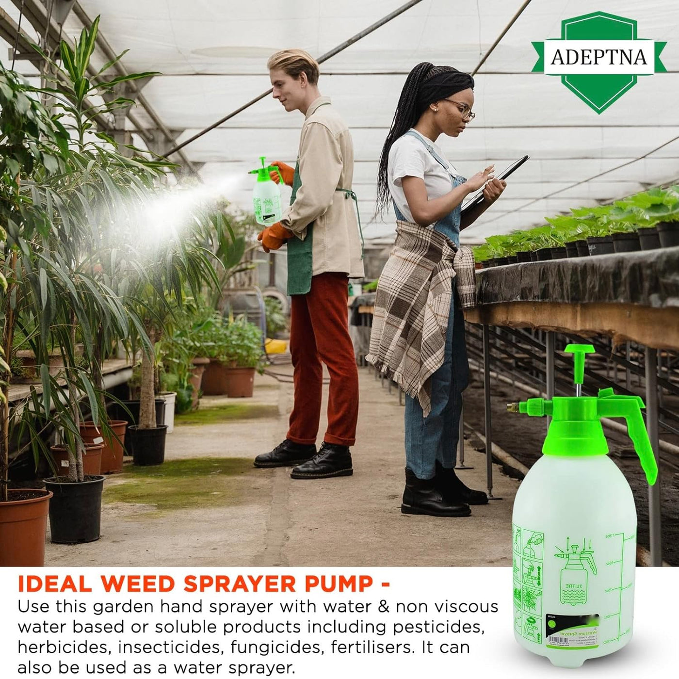 3 litre garden pressure sprayer ADEPTNA Garden 3L Pressure Spray Bottle – Adjustable Pump Action Water – Adeptna