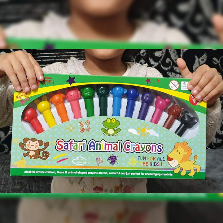 Colourful Animal Crayons Fun for all the Kids Child Toddlers  Pack of 12