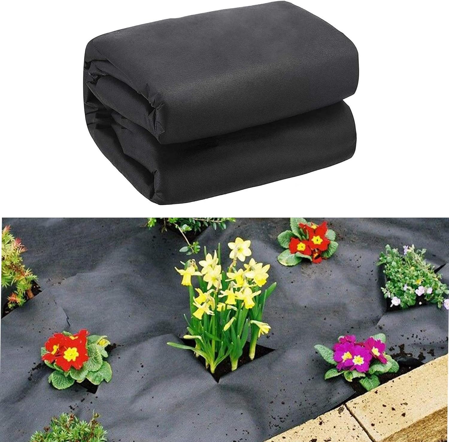 ADEPTNA Premium Weed Control Membrane Fabric Size 8m X 1.5m - Wide Weed Barrier Control Fabric Ground Cover Strong 50gsm