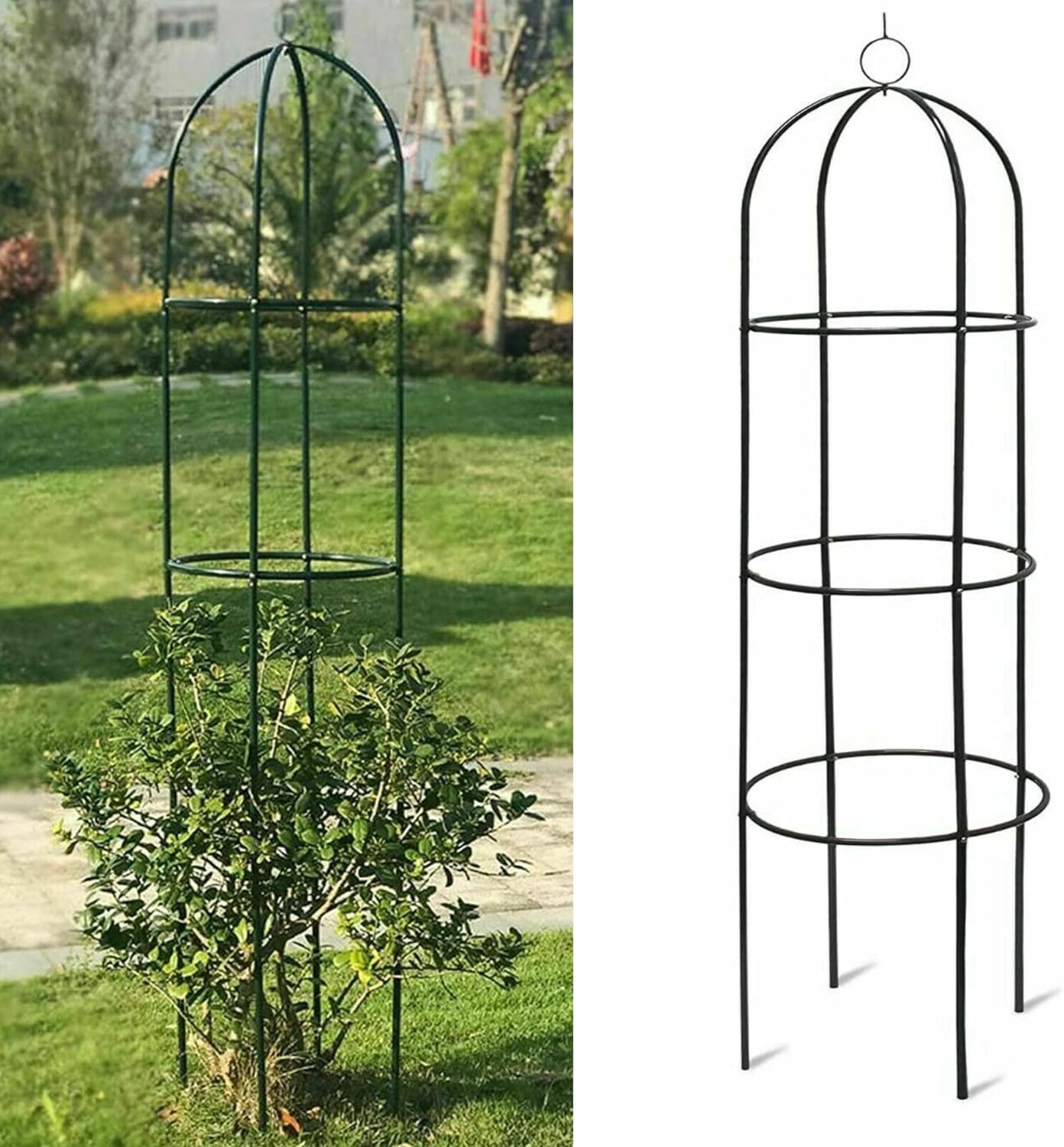 Garden Obelisk Metal Feature Climbing Plants and Roses Steel Tubular structure 1.9m Flowers Steel Frame-