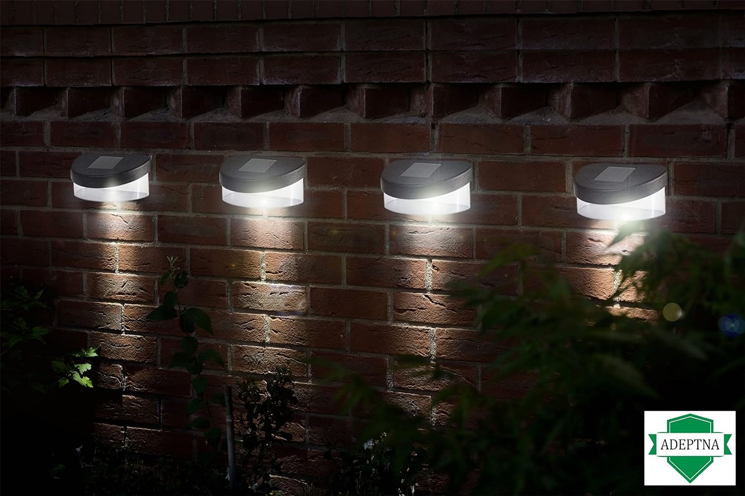 Premium Pack of 4 Decorative Super Bright Solar Fence Lights LED Universal Garden Fence Light –