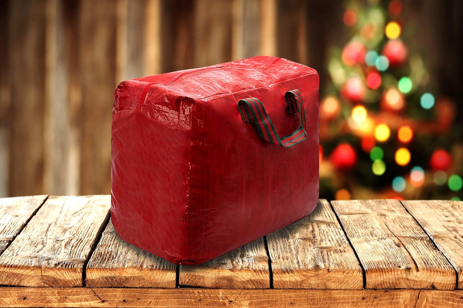 ADEPTNA Set of 2 Premium Christmas Decorations Storage Bags Red