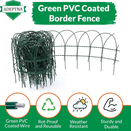 Garden Green PVC Coated Border Fence 10m