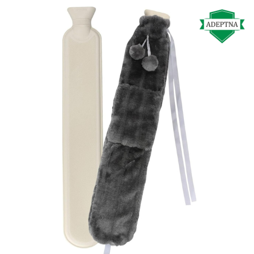 2L Hot Water Bottle with Faux Fur Cover and Pocket -