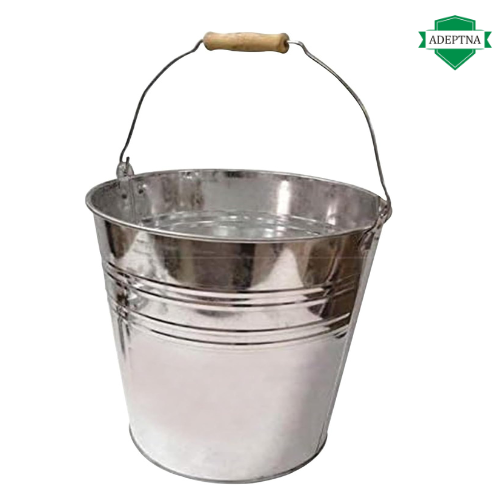 Robust Galvanized Steel Bucket with Wooden Handle for Cleaning Garden Storage 12L