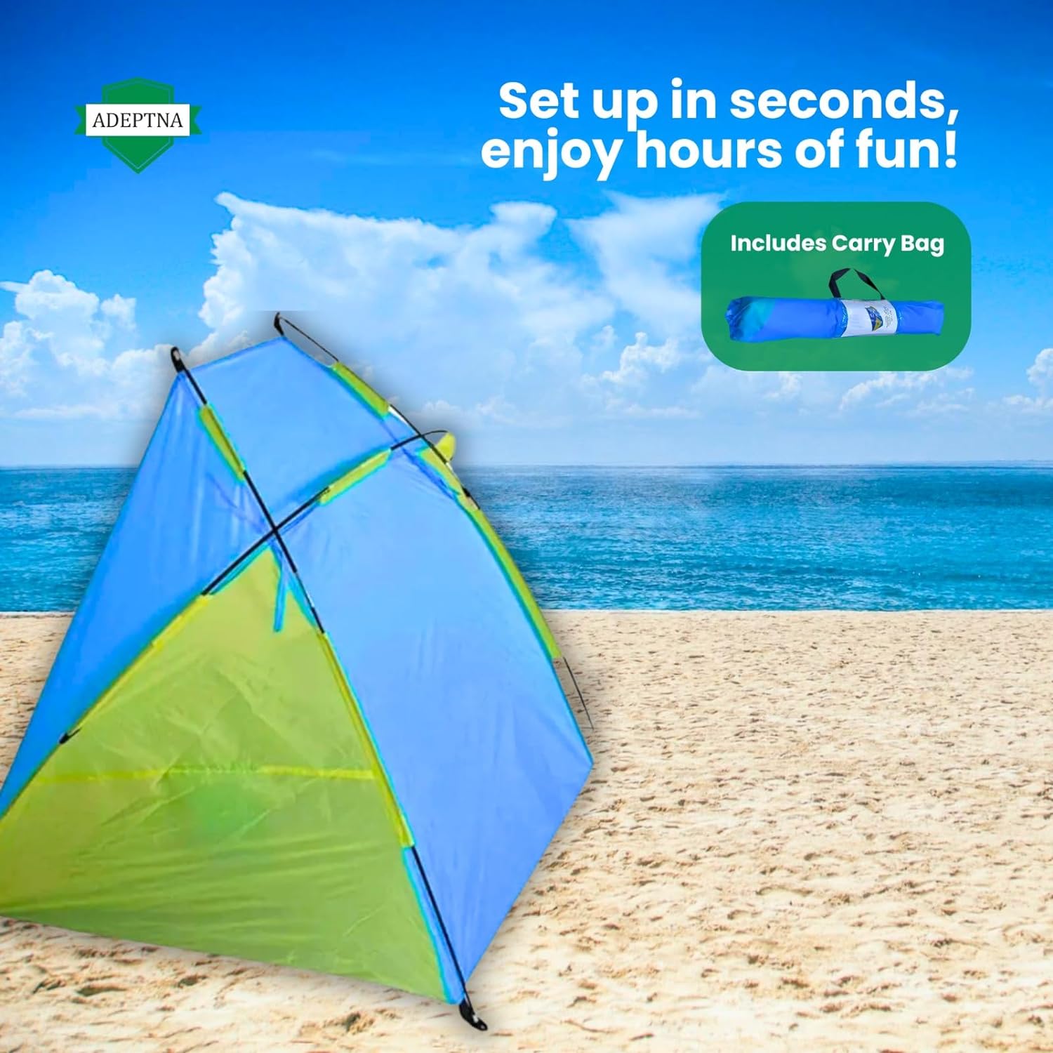 Portable Beach Shelter & Sun Tent - Camping, Beach, Festivals